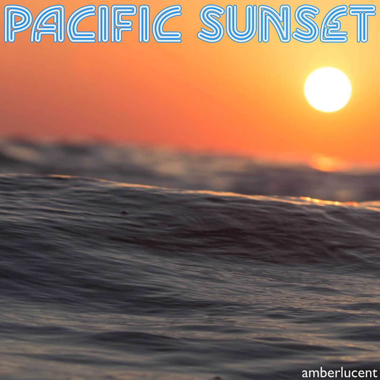 ocean surface the sun and a multi lined stylised classic surf font