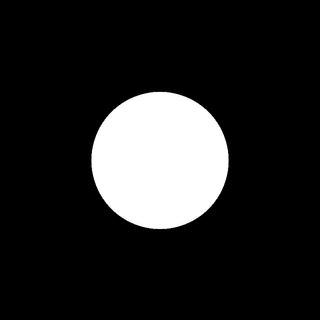 a white circle on a blakc background like a record sleeve