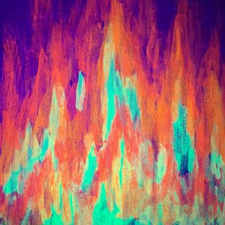 abstract painting of closeup fire